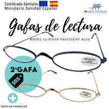 Cargar imagen en el visor de la galería, PACK DE 2 GAFAS 16.95€ Model CLINTON PRESIDENT BLUE + GOLD