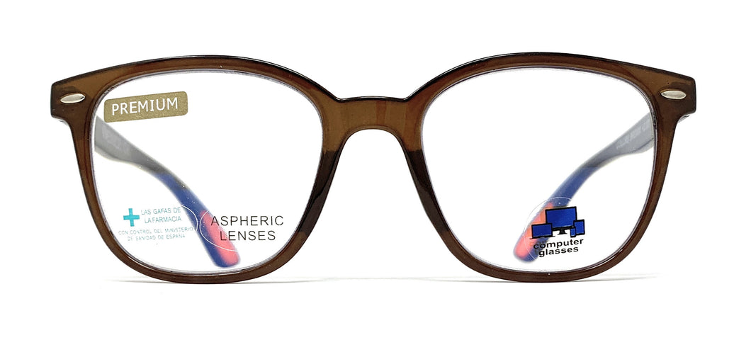 Lesebrille mit Blaulicht, Modell FERWAY Brown 