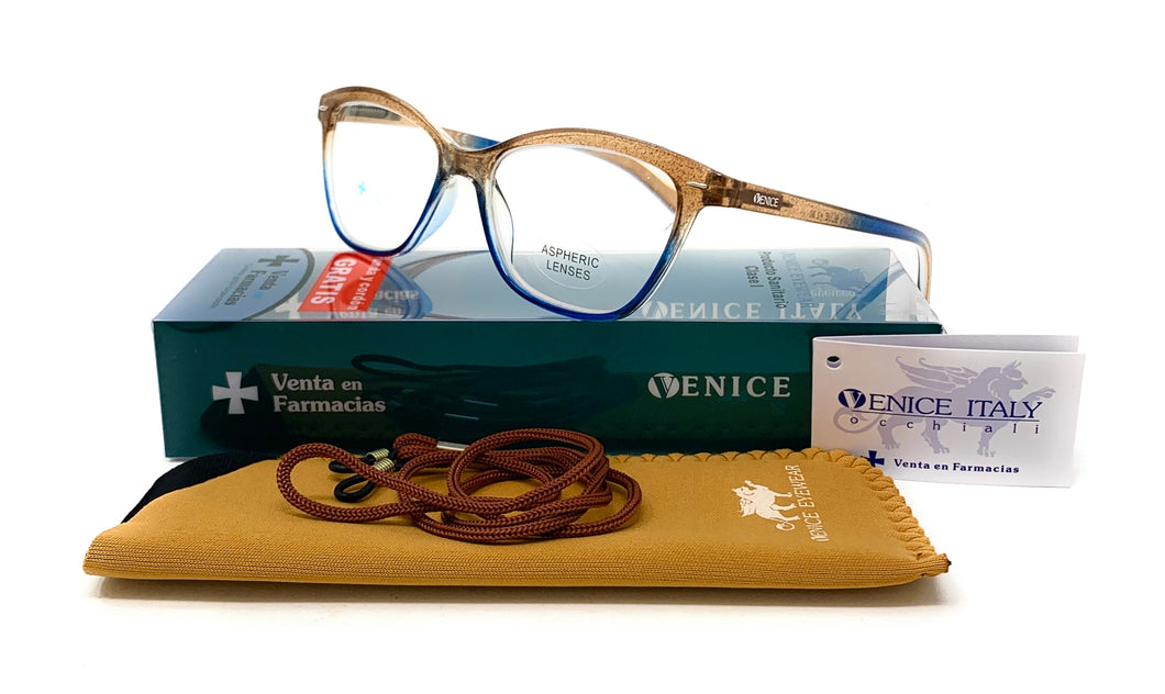 Venice SHINE Brown Blue Reading Glasses