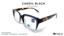 Load image into Gallery viewer, Reading glasses model CANDIL Black UNISEX LR3DD350BLK with BLUE CONTROL
