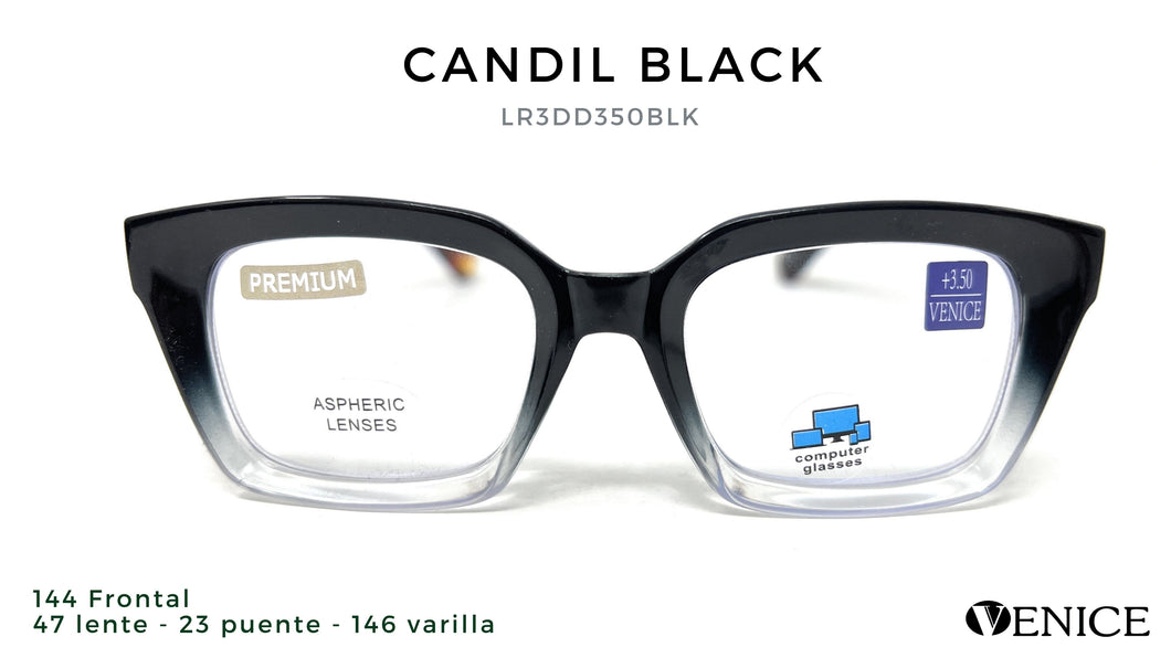 Reading glasses model CANDIL Black UNISEX LR3DD350BLK with BLUE CONTROL
