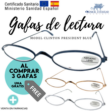 Lade das Bild in den Galerie-Viewer, Pyjama-Paket: Kaufen Sie 3 Lesebrillen des Modells CLINTON PRESIDENT und erhalten Sie eine GRATIS
