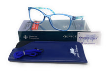 Cargar imagen en el visor de la galería, Con funda y cordon - Gafas de lectura Elisabeth -Lentes irrompibles GARANTÍA DE CALIDAD Y SATISFACCIÓN: DE VENTA EN FARMACIAS  Color Blue  - Diseño Italiano y control de calidad europea.

