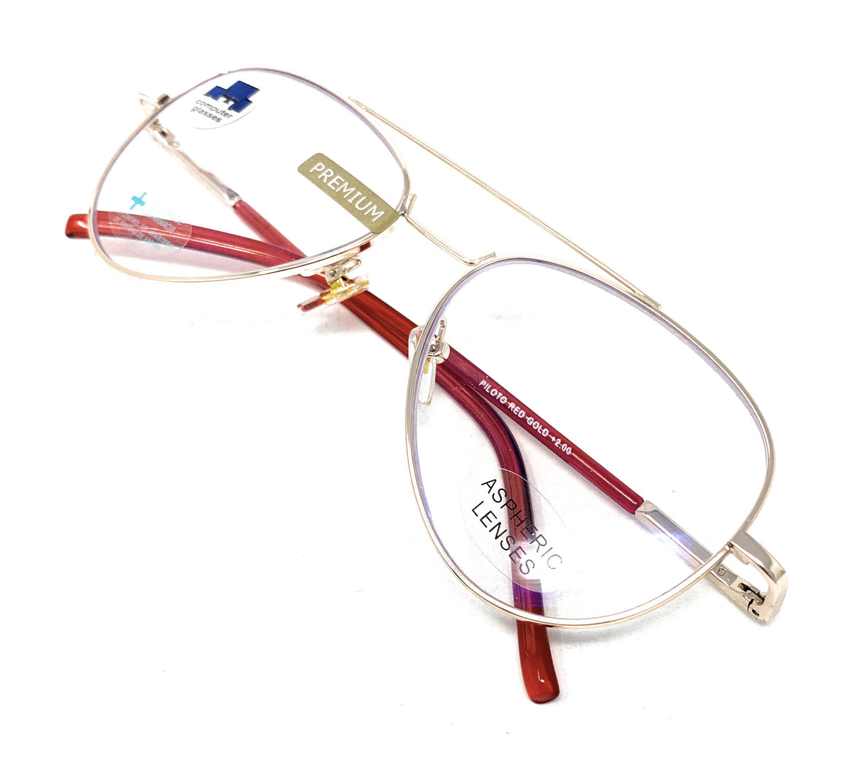 Gafas de lectura con luz azul modelo PILOTO Red