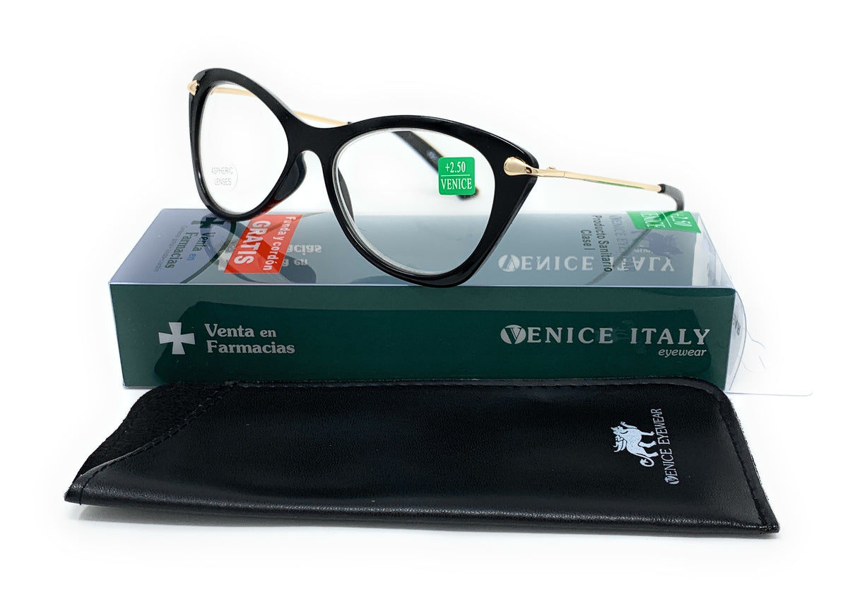 7.- Gafas de Lectura Venice Fantasy Black - mujer