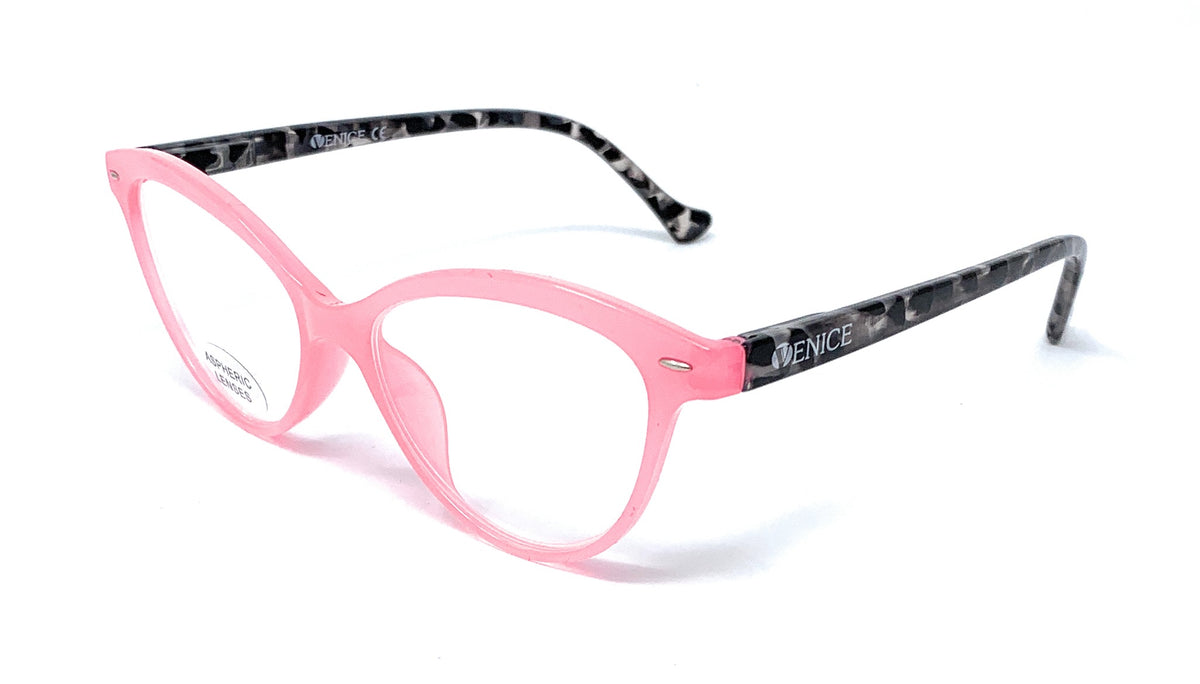 4.- Venice reading glasses Zenny Pink model with HEV for women