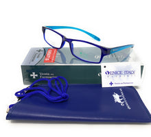 Lade das Bild in den Galerie-Viewer, Venedig-Lesebrille, die am Hals hängt und nicht herunterfällt – Halsblau – sehr nützlich – leicht, Unisex
