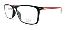 Lade das Bild in den Galerie-Viewer, SOFT_man UNISEX Lesebrille roter Stab vorne schwarz
