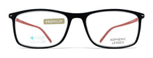 Lade das Bild in den Galerie-Viewer, SOFT_man UNISEX Lesebrille roter Stab vorne schwarz
