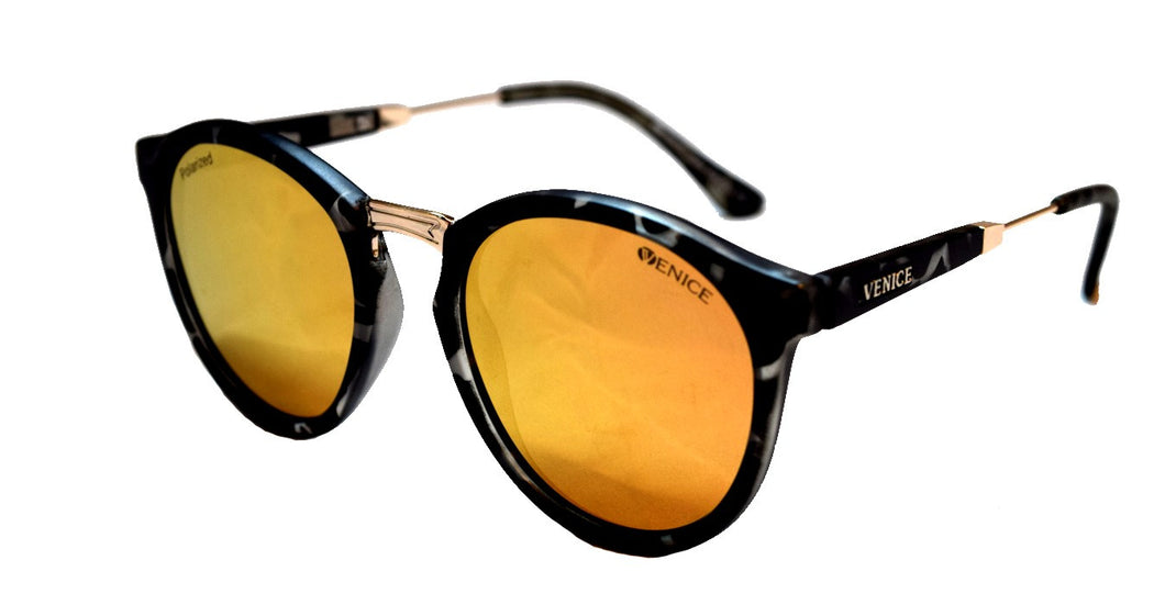 Lentes polarizadas de alta gama,Mround Black Demi Pink mirror