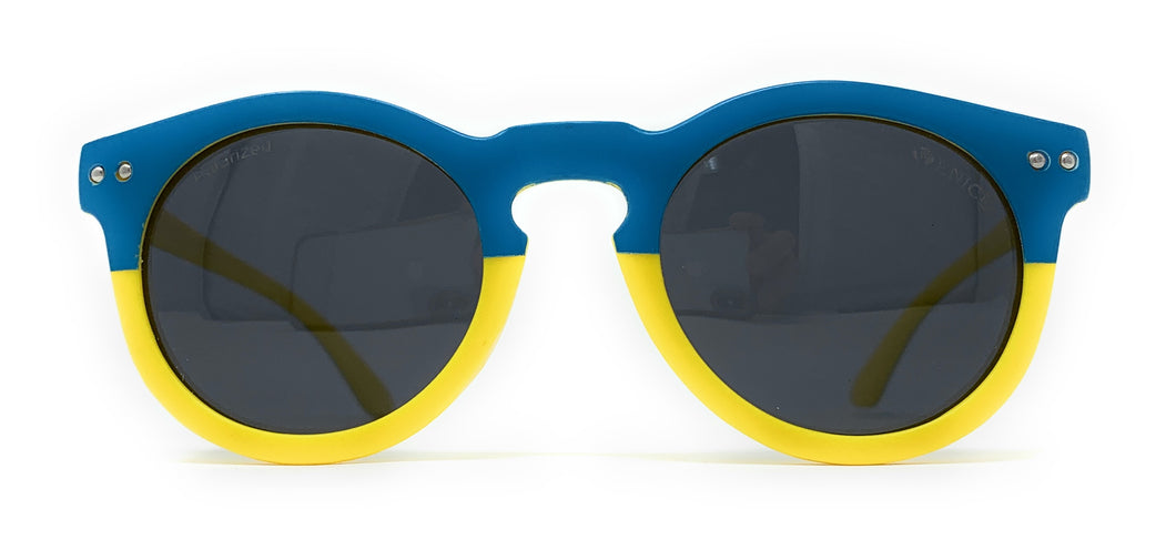 Hochwertige, runde, blau-gelbe polarisierte Gläser für Kinder von Venice 