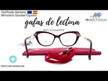 Cargar y reproducir el video en el visor de la galería, 17.- Gafas de lectura HEPBURN Burgundy Luz Azul Mujer
