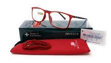 Lade das Bild in den Galerie-Viewer, SOFT_man Unisex-Lesebrille, schwarzer Stab, rote Vorderseite
